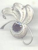 Set(s)/Designer/Sorrento Sterling/Western Germany ST W/Faux Hemetite/Brooch/Ear Screws