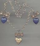 Necklace/Contemporary/Chain With Three Heart Charms