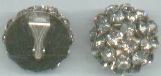 Earrings/Clips/Clear Rhinestones/Domed Button