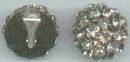 Earrings/Clips/Clear Rhinestones/Domed Button