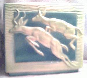 Ceramic/Pottery/Planter With Leaping Gazeles/