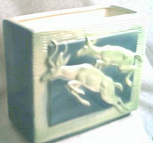 Ceramic/Pottery/Planter With Leaping Gazeles/