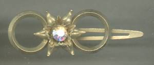 Hair Ornament/Clip/GT W/AB R/S Flower Center