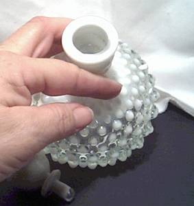 Perfume Bottle/W/Stopper/French Opalescent Hobnail