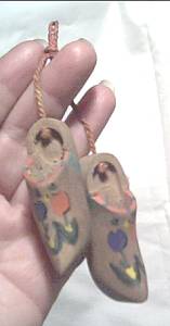Souvenir(s)/Miniature Pair Hand Paited Wooden Dutch Shoes