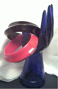 Bracelet/Bangles/Molded Plastic /1-Red/1-Black