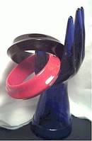 Bracelet/Bangles/Molded Plastic /1-Red/1-Black