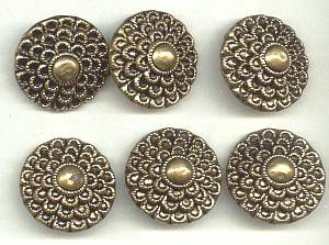 Button(s)6 Lg. Stamped Brass Shank Buttons