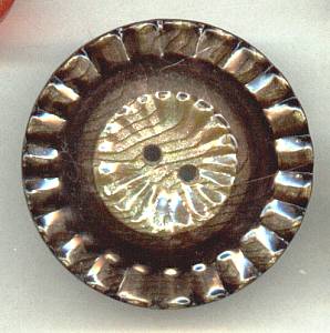 Button(s) Lg. 2 Piece Sew Through Celluloid W/Pie Crust Edge