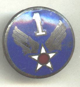 Militaria/Blue Enamel AF 1 Pin Star W/Red Dot