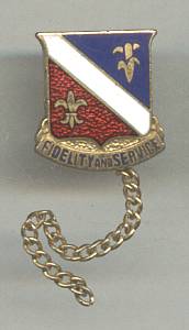 Service Pin(s)/Tie Tack Enameled Red White & Blue W/Gold Fluer Di Lis Fidekity & Service