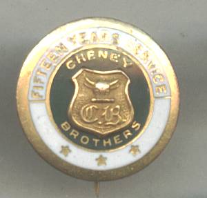 Service Pin(s)/15 Years Service Cheny Brothers