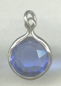 Charm(s)/ST Collet Set Blue Glass Stone