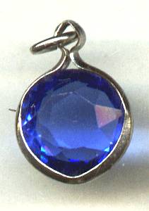 Charm(s)/ST Collet Set Blue Glass Stone