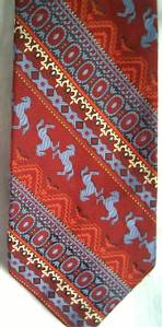 Tie/Oleg Cassini 1970's Blue Horse