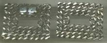 Shoe Clips/Lg. Silvertone Curblink Squares