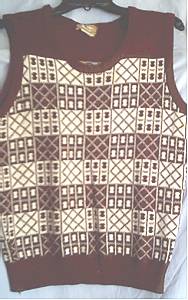 Clothing/Brown Patterned Acrylic Vest