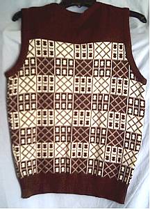 Clothing/Brown Patterned Acrylic Vest