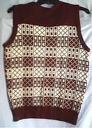 Clothing/Brown Patterned Acrylic Vest