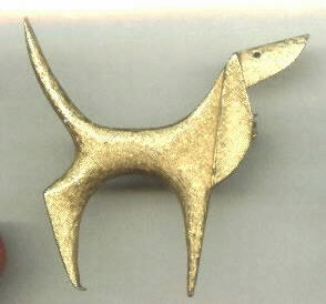 Brooch/Designer/The Handcrafter/Goldtone Dog Figural