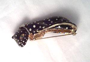 Brooch/Designer Kenneth Lane Enameled Panther