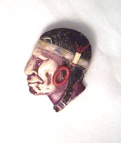 Brooch/Molded Plastic Indian Brave Profile