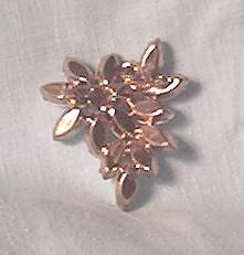 Brooch/White Navette Floral Motif