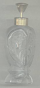 Perfume Bottle/Etched Glass W/Pump Sprayer