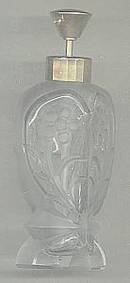Perfume Bottle/Etched Glass W/Pump Sprayer