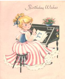Ephemera/Birthday Card From 1950's/Signed