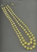 Necklace/Choker/Yellow Plastic Beaded Necklace/2 Strands