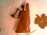Pendent/Native American/Navajo Fetish/Howling Coyote W/ Moon Charm