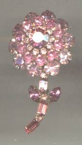 Brooch/Designer/Judy-Lee/Pink Rhinestone Flower