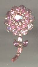 Brooch/Designer/Judy-Lee/Pink Rhinestone Flower