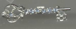 Brooch/Pin W/Sky Blue R/S Key