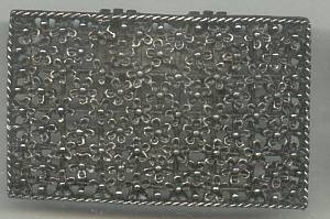 Shoe Clips/C.1960's Casted White Metal Rectangles W/Floral motif