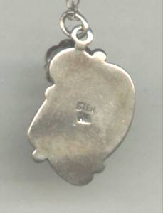 Necklace/Artist Signed Navajo Style Inlaid Pendent Mark-WA