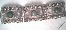 Bracelet/c.1940's Mexican Silver 3-Panel Cuff
