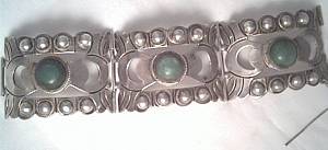 Bracelet/c.1940's Mexican Silver 3-Panel Cuff