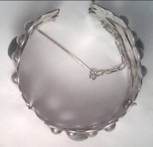 Bracelet/c.1940's Mexican Silver 3-Panel Cuff