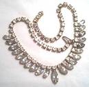 Necklace/Unsigned 1950's Fringe Style Rhinestone