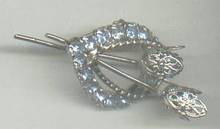 Brooch/C.1960's ST W/Blue Rhinestones