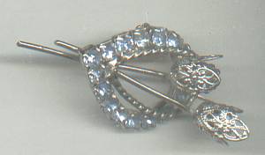 Brooch/C.1960's ST W/Blue Rhinestones