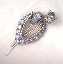 Brooch/C.1960's ST W/Blue Rhinestones