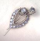Brooch/C.1960's ST W/Blue Rhinestones