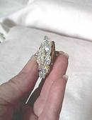 Brooch/Unsigned C.1960's AB Rivoli & Margarita Wired Beads