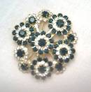 Brooch/C.1960's-1970's GT W?Clear&Emerald Green R/S