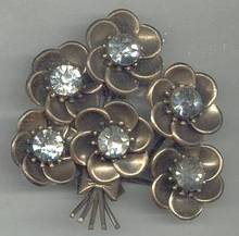 Fur Clip/1930's Huge Floral W/Huge Cleasr R/S