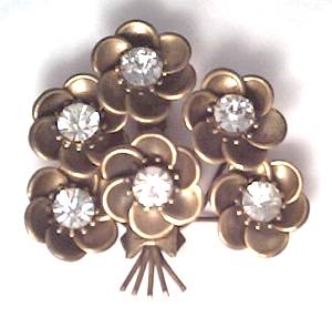 Fur Clip/1930's Huge Floral W/Huge Cleasr R/S
