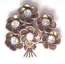Fur Clip/1930's Huge Floral W/Huge Cleasr R/S